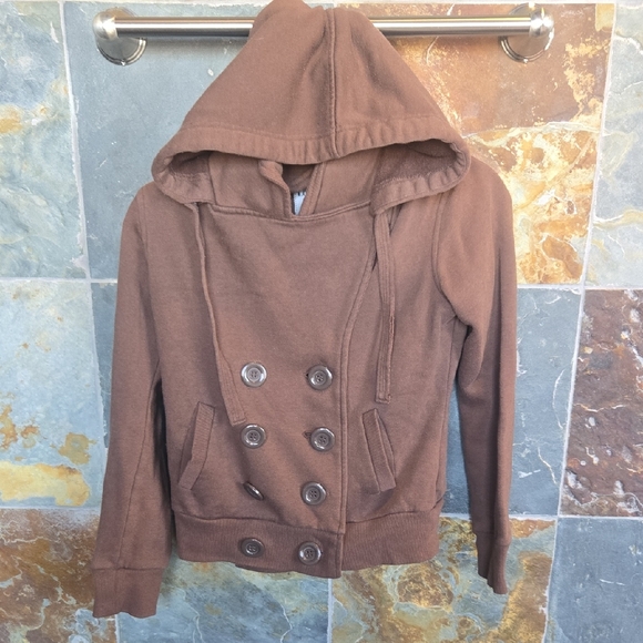 Love Tree Brown Double-Breasted Utility Jacket - Picture 1 of 2